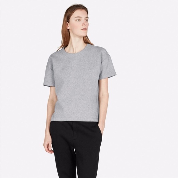Everlane Tops - Everlane Gray City Street Short Sleeve Fleece Sweatshirt Crewneck Pullover L